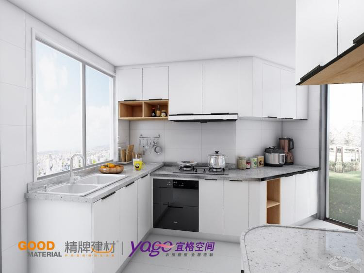 看瓷磚的空閑時(shí)間還能改櫥柜方案，方便！ 體驗(yàn)宜格空間現(xiàn)場(chǎng)實(shí)時(shí)修改效果圖